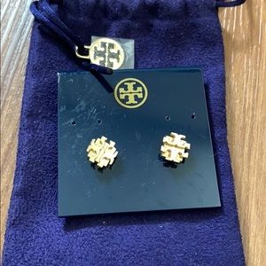 Tory Burch gold logo stud earrings
